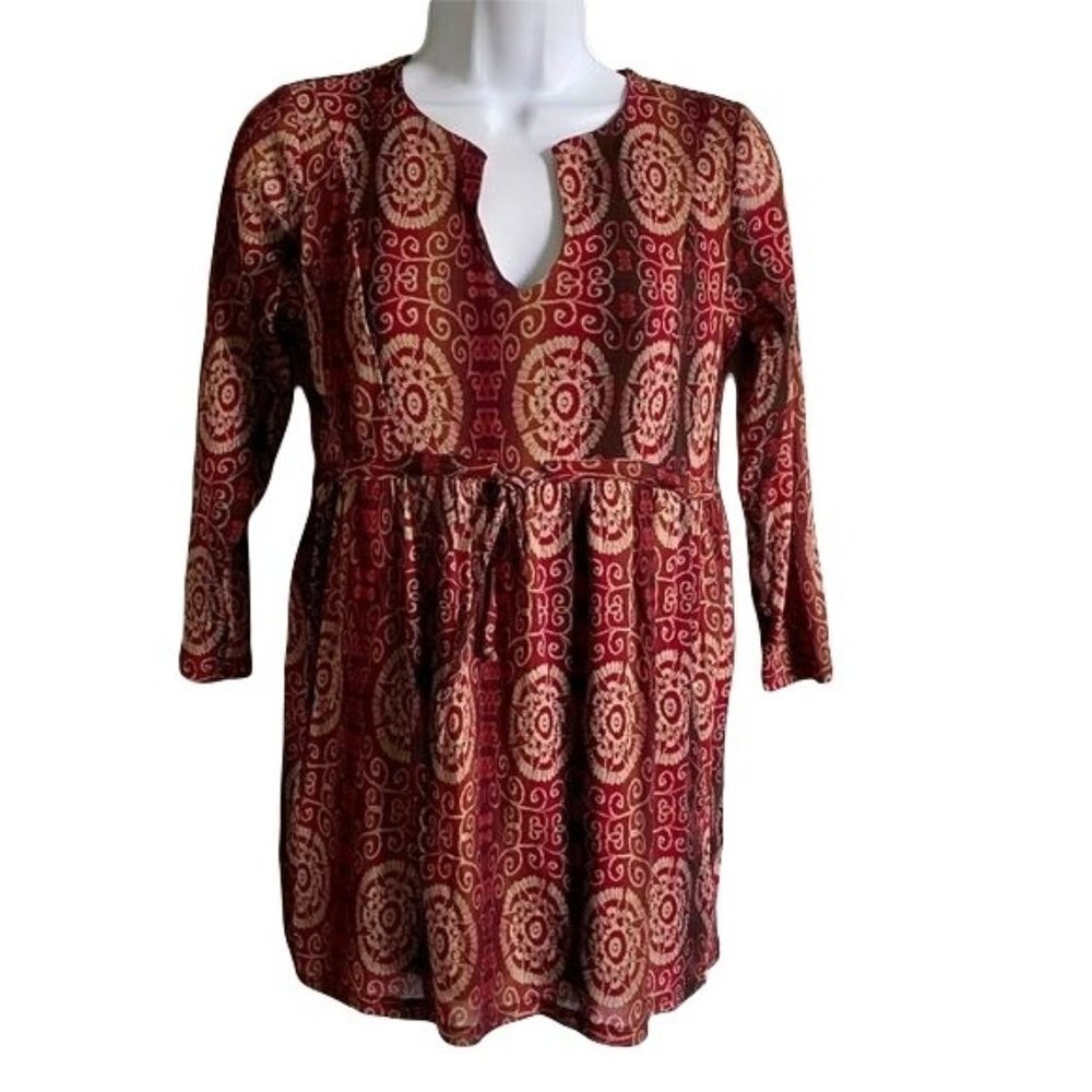 Axcess Liz Claiborne 3/4 Sleeve Empire Waist Lined Top Small